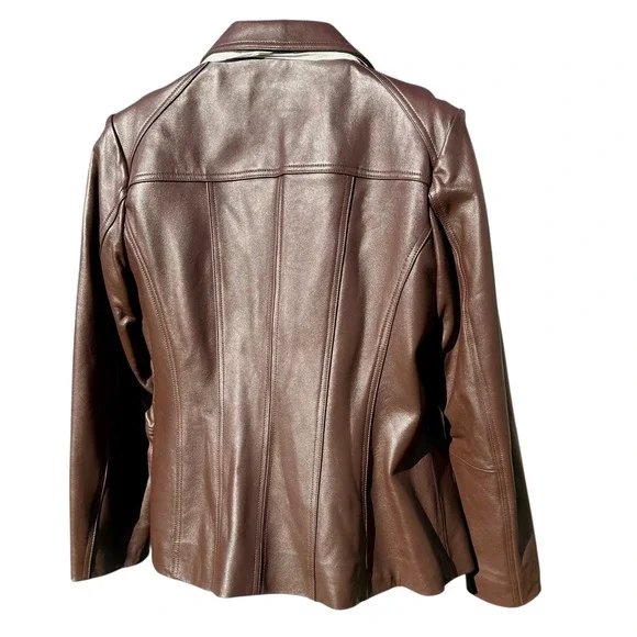 NEW BGSD Lambskin Leather Jacket Miranda Sz XL Dark Chocolate Brown Full Zip NWT - Picture 9 of 15